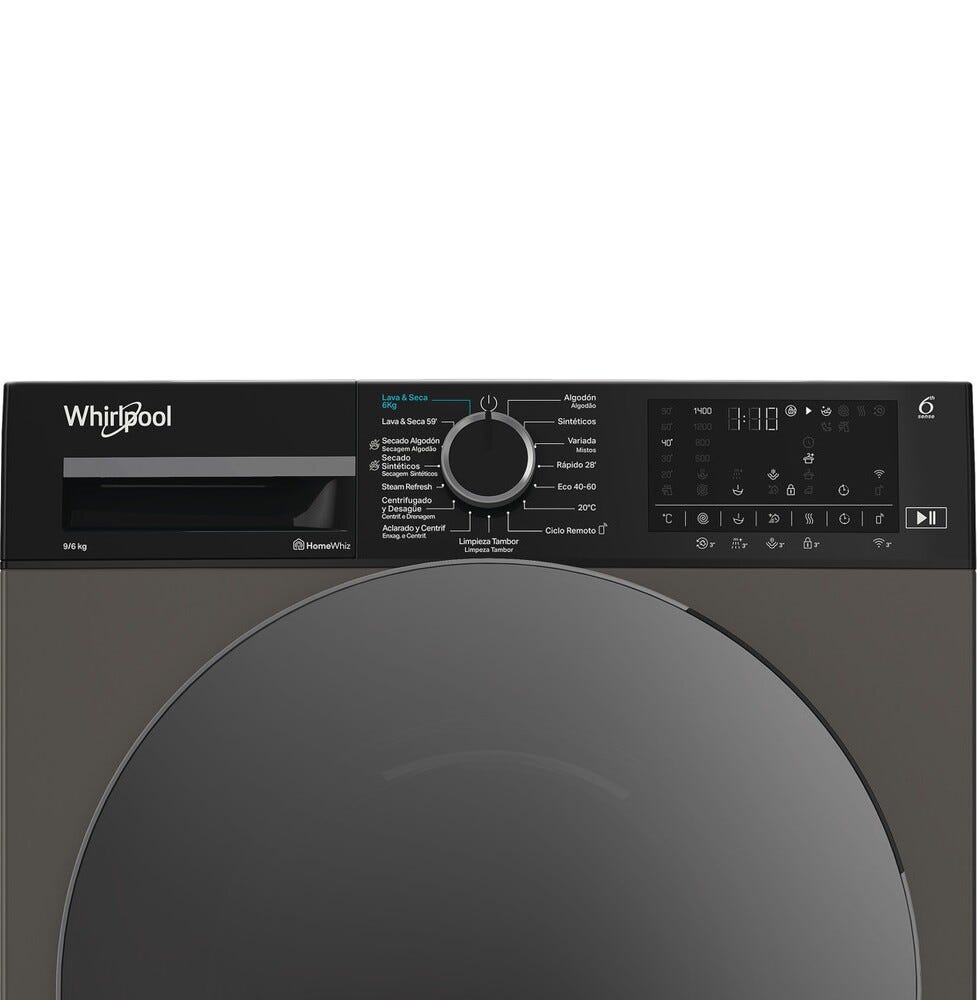 Whirlpool WAD 9636G SPT Lavasciuga a libera installazione cm. 60, capacità 9+6 kg, 1400 giri, motore inverter, 6° Senso, grigio