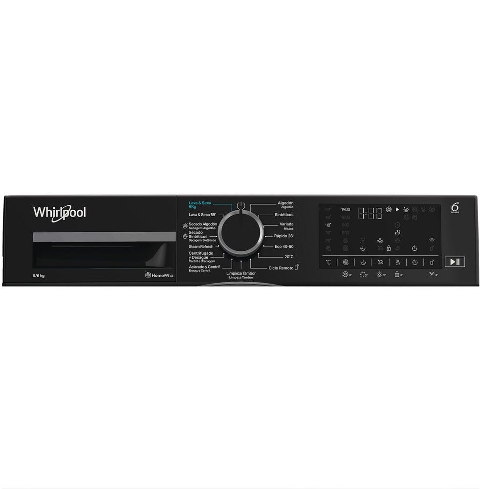 Whirlpool WAD 9636G SPT Lavasciuga a libera installazione cm. 60, capacità 9+6 kg, 1400 giri, motore inverter, 6° Senso, grigio