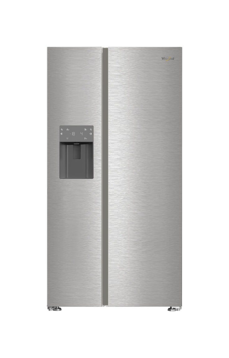 Whirlpool WHG2 6574W X5E Frigorifero con congelatore Side-by-Side cm. 91, capacità 578 litri, Total No Frost, fabbricatore di ghiaccio, 6° Senso, grigio