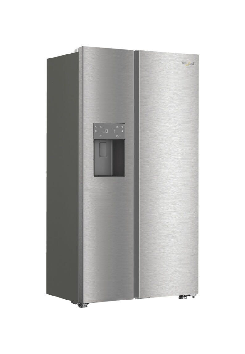 Whirlpool WHG2 6574W X5E Frigorifero con congelatore Side-by-Side cm. 91, capacità 578 litri, Total No Frost, fabbricatore di ghiaccio, 6° Senso, grigio