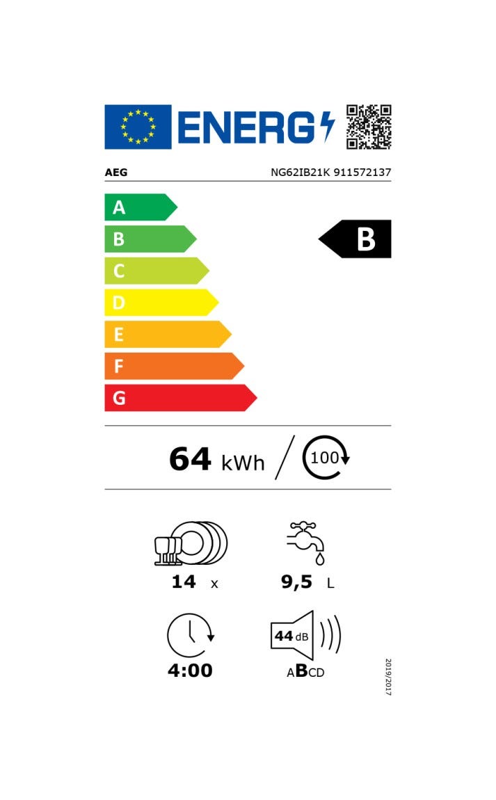 AEG NG62IB21K serie 6000 Lavastoviglie integrata totale cm. 60, 14 coperti, Tecnologia AirDry, SmartSelect, terzo cestello EasyFlex, funzione mezzo carico