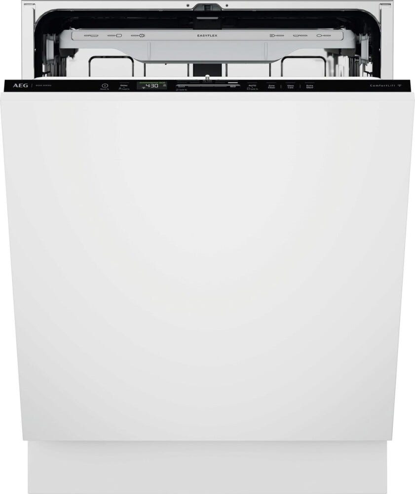 AEG NG82IX5TK serie 8000 Lavastoviglie integrata totale cm. 60, 14 coperti, Tecnologia AirDry, terzo cestello, ZoneClean, WiFi, classe A