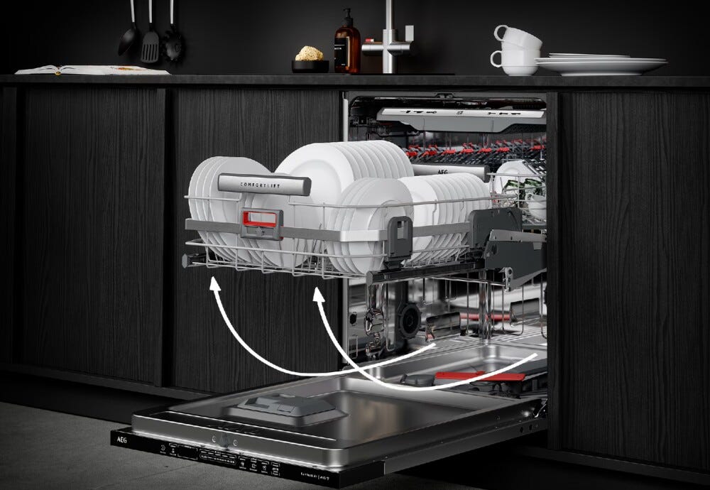 AEG NG82IX5TK serie 8000 Lavastoviglie integrata totale cm. 60, 14 coperti, Tecnologia AirDry, terzo cestello, ZoneClean, WiFi, classe A