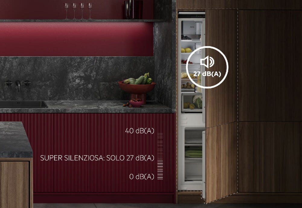 AEG TC7CS181AF serie 7000 Frigorifero con congelatore da incasso cm. 56, altezza 178, 245 litri, TwinTech, Total No Frost, Cassetto ChillZone 0°