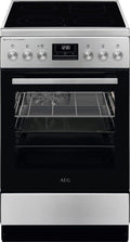 AEG CCB56490BM serie 6000 Cucina da accosto cm. 50x60, 4 zone cottura elettriche, 1 forno, cottura air fry, 58 litri, controllo a manopola, inox anti-impronta