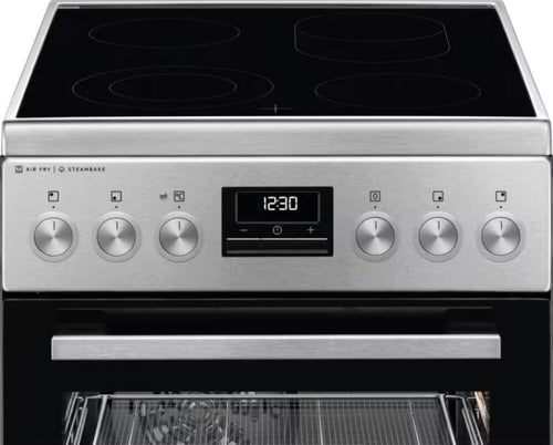AEG CCB56490BM serie 6000 Cucina da accosto cm. 50x60, 4 zone cottura elettriche, 1 forno, cottura air fry, 58 litri, controllo a manopola, inox anti-impronta