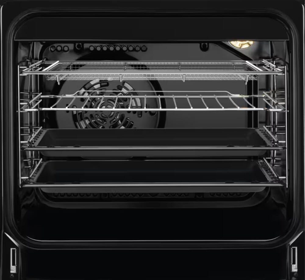 AEG CCB56490BM serie 6000 Cucina da accosto cm. 50x60, 4 zone cottura elettriche, 1 forno, cottura air fry, 58 litri, controllo a manopola, inox anti-impronta
