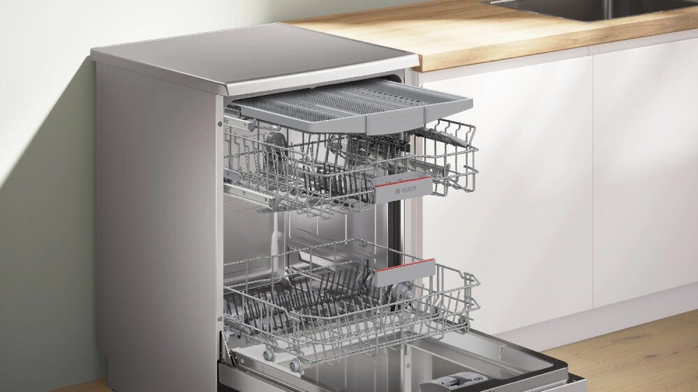 Bosch SMS4HMI10E serie 4 Lavastoviglie a libera installazione cm. 60, 14 coperti, Home Connect, Asciugatura Extra, terzo cestello, inox anti-impronta