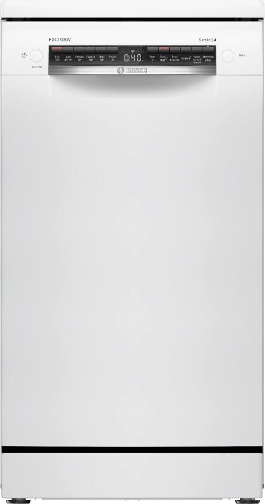 Bosch SPS4EMW02D serie 4 Lavastoviglie slim a libera installazione cm. 45, 10 coperti, Extra Dry, HygienePlus, terzo cestello, classe B, bianco