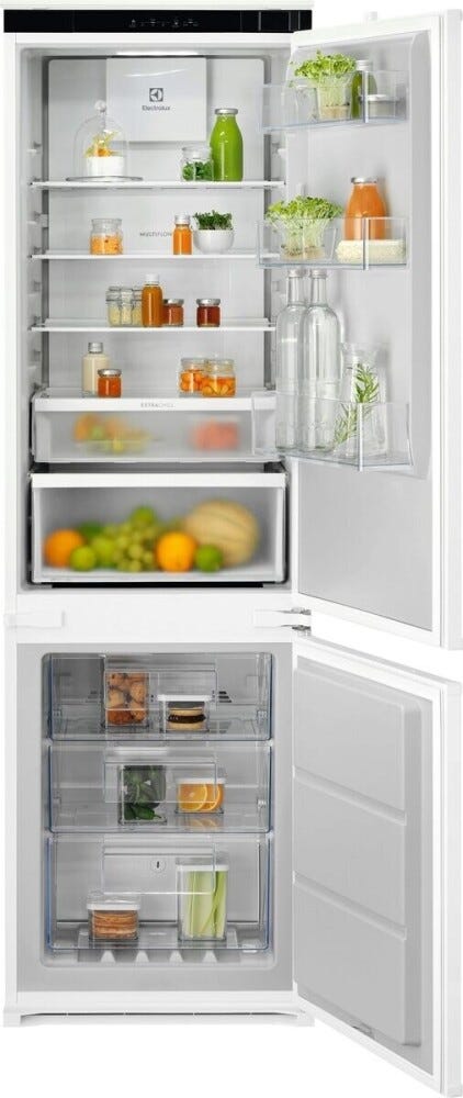 Electrolux KNT6MD18S3 serie 600 Frigorifero con congelatore da incasso cm. 54, altezza 178, 249 litri, TwinTech, Total No Frost, cassetto Extra Chill, FastFreeze