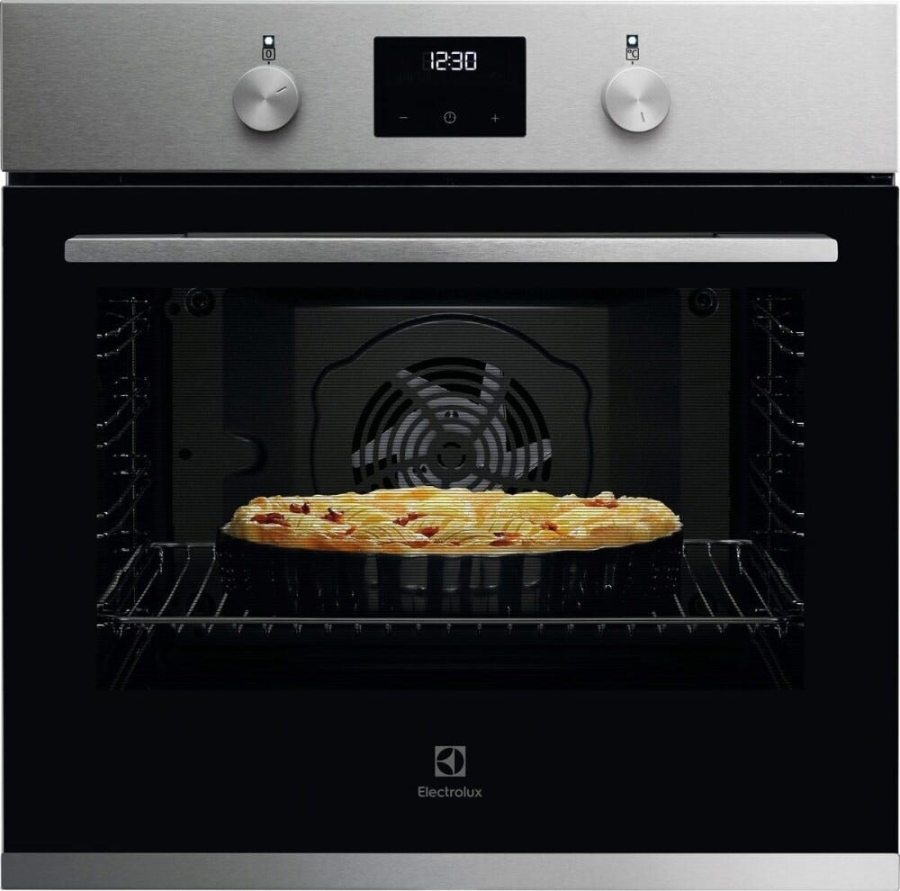 Electrolux KODGS24TX2 serie 300 Forno elettrico multifunzione cm. 60, 72 litri, funzione SteamBake, pulizia idrolitica, display timer a LED, classe A, inox antimpronta