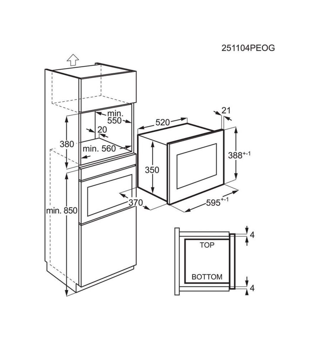 Electrolux EMS4253TBX Forno a microonde da incasso, cm. 60, altezza 39 cm, 25 litri, grill 1000 W, inox antimpronta
