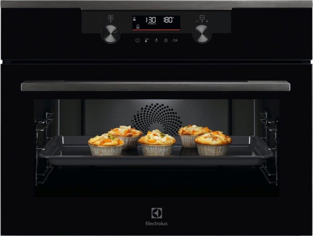 Electrolux KVDDP46WH serie 500 SurroundCook Forno elettrico multifunzione cm. 60, altezza 46 cm, 45 litri, pirolitico, funzione vapore, WiFi, Manopole push/pull, classe A+, nero