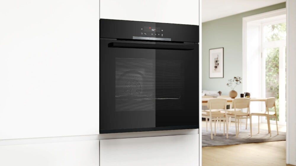 Bosch HBA372EB4 serie 4 Forno elettrico multifunzione cm. 60, 71 litri, Pirolisi + Idrolisi, funzione AirFry, programmi automatici, classe A+, nero