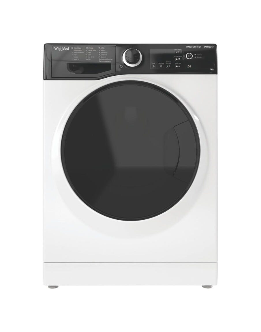 Whirlpool WSB 726 D IT Lavatrice cm. 60, capacità 7 kg, 1200 giri, tecnologia 6th Sense, bianco