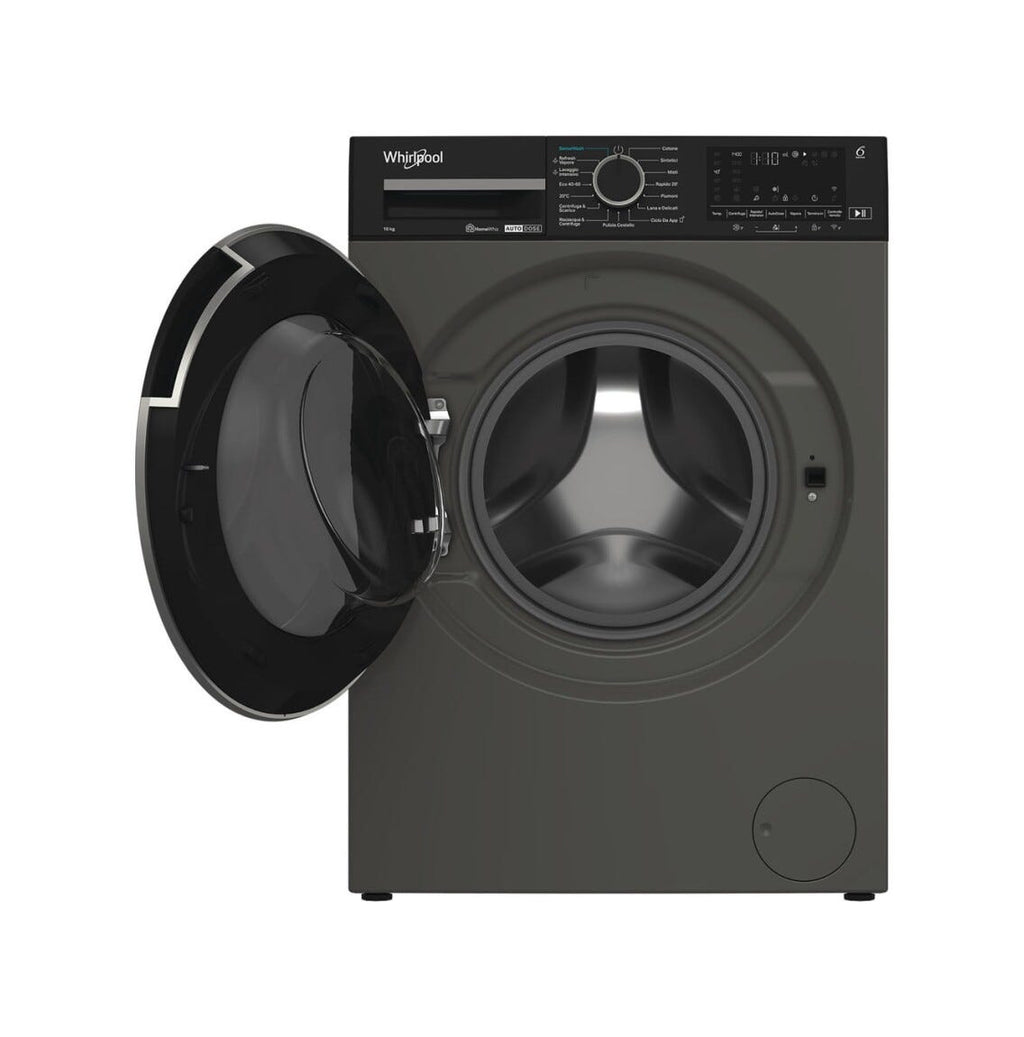 Whirlpool WPM 011G ADS IT Lavatrice cm. 60, capacità 10 kg, 1400 giri, motore inverter, tecnologia 6th Sense, nero