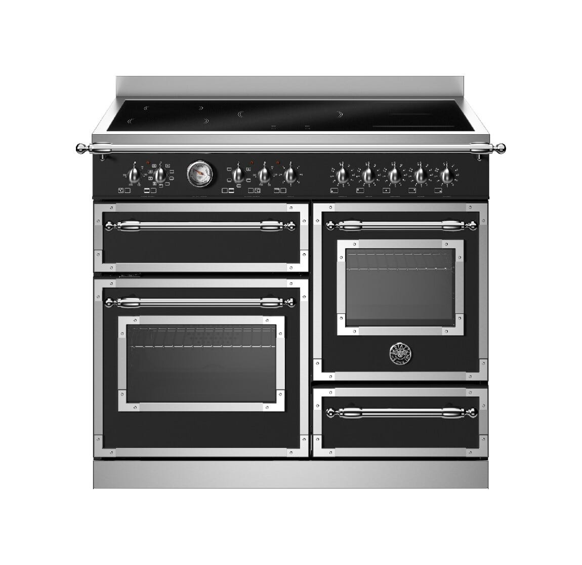 Bertazzoni HER105I3ENET2 Heritage Cucina da accosto con piano induzione 5 zone, forno triplo elettrico, nero opaco