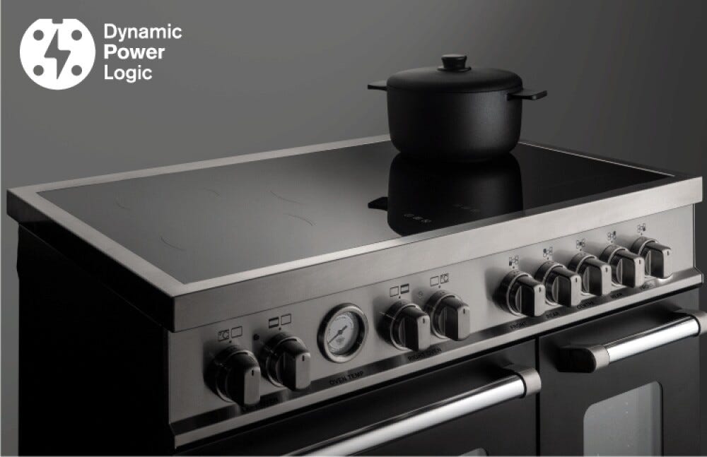 Bertazzoni HER105I3ENET2 Heritage Cucina da accosto con piano induzione 5 zone, forno triplo elettrico, nero opaco