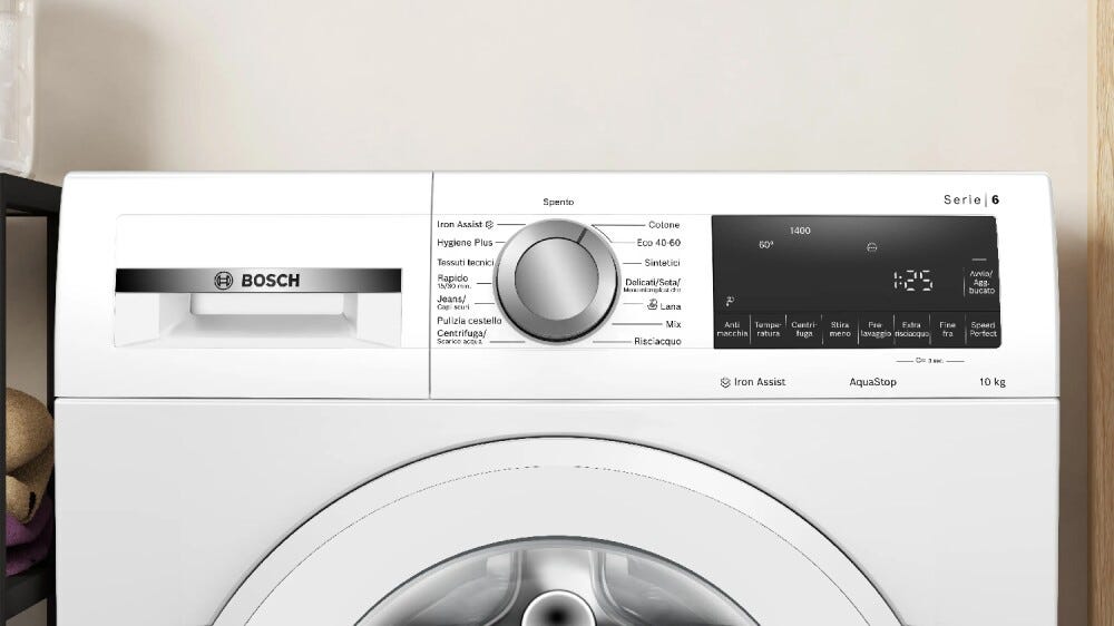 Bosch WGG254ZEIT serie 6 Lavatrice a carica frontale, 10 kg, centrifuga 1400 giri/min, Iron Assist, Hygiene Plus, classe A, bianco