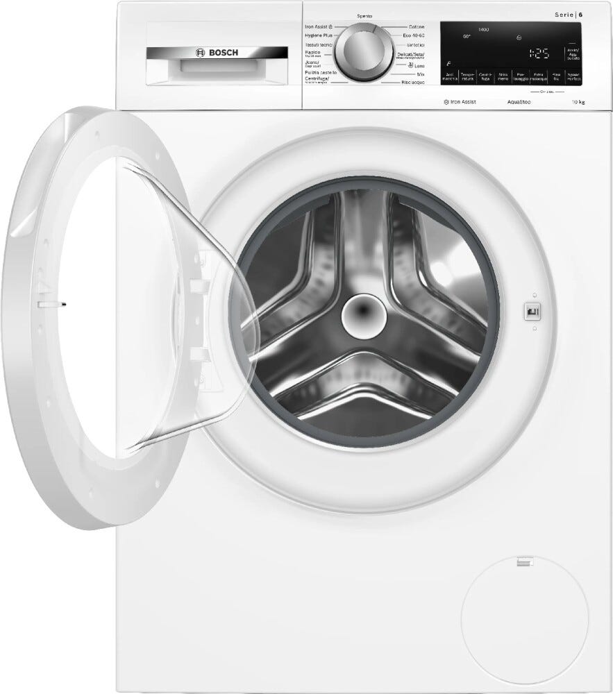 Bosch WGG254ZEIT serie 6 Lavatrice a carica frontale, 10 kg, centrifuga 1400 giri/min, Iron Assist, Hygiene Plus, classe A, bianco