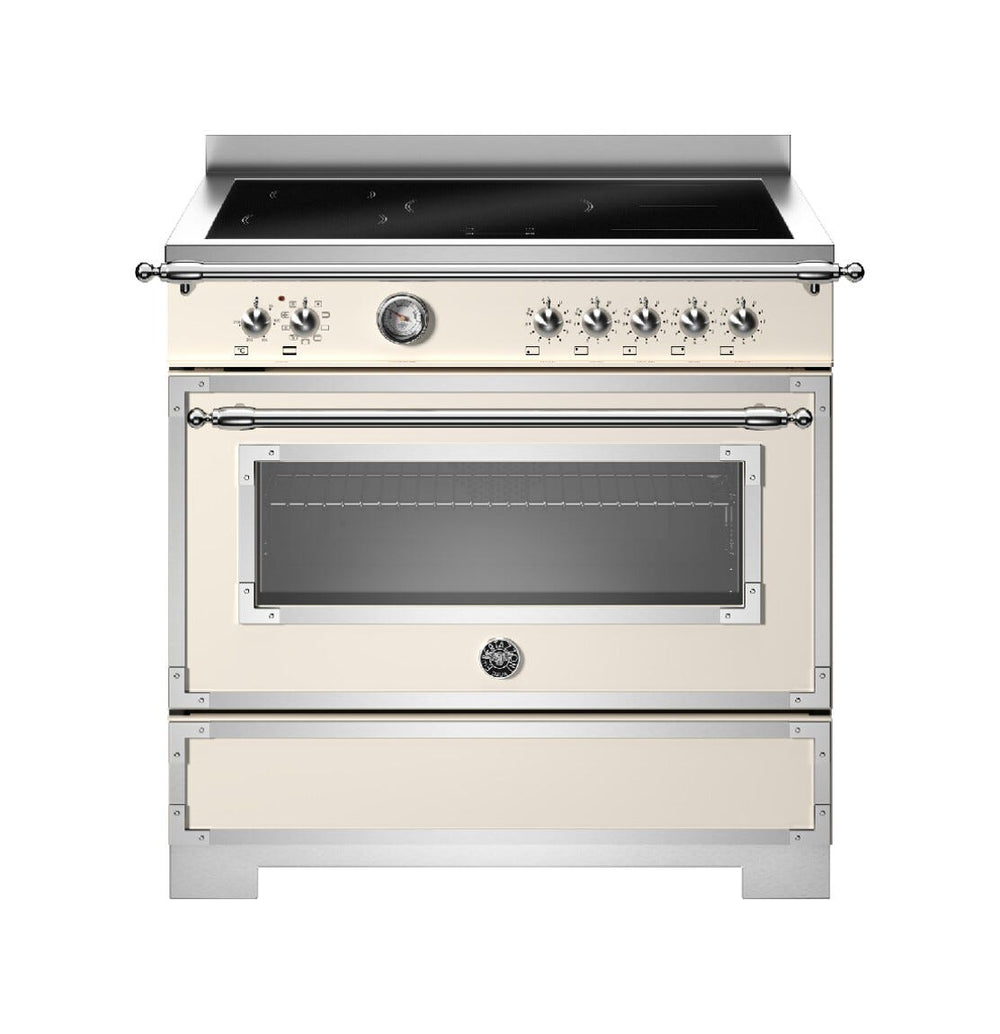 Bertazzoni HER95I1EAVT2 Heritage Cucina da accosto – 5 zone a induzione, forno elettrico multifunzione 103 L, programmatore digitale, avorio