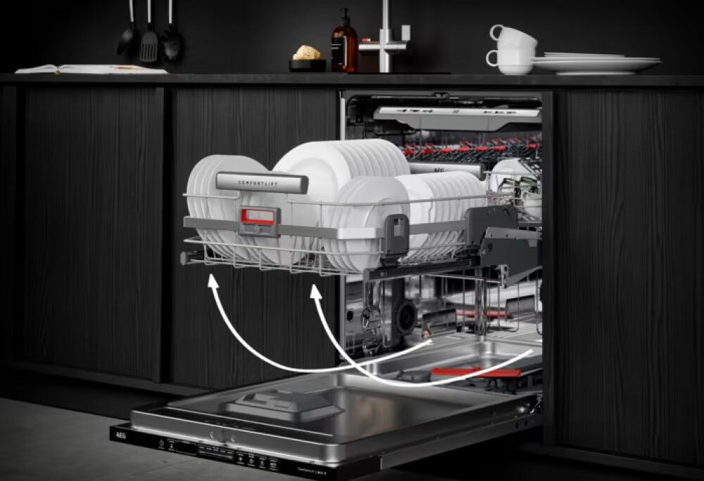 AEG NG97IX50PK serie 9000 Lavastoviglie integrata totale cm. 60, 14 coperti, Tecnologia AirDry, terzo cestello, interno XXL, GlassCare, programma Extra Silenzioso, classe A