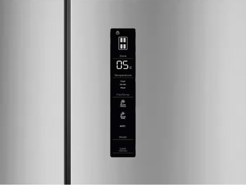 Electrolux LLT8HE49U0 serie 800 Frigorifero con congelatore 4 porte cm. 84, altezza 193, 485 litri, perfect fit slot in, fastfreeze, Total No Frost, pannello Cooling360, cassetto GreenZone, inox