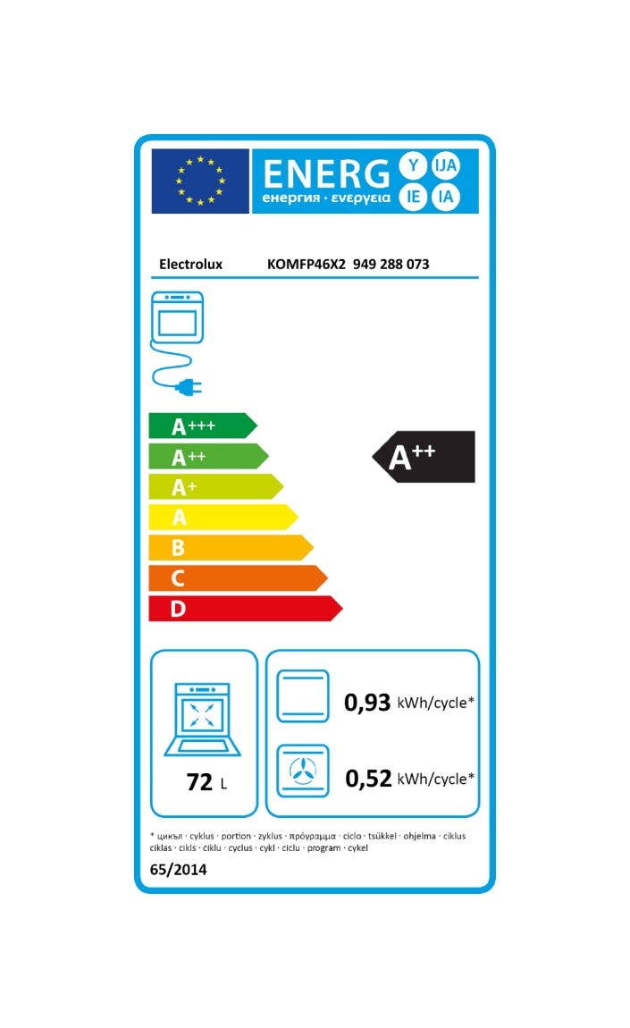 Electrolux KOMFP46X2 serie 500 Forno elettrico multifunzione cm. 60, 72 litri, pirolitico, display e manopole a scomparsa, cottura AirFry, inox anti-impronta