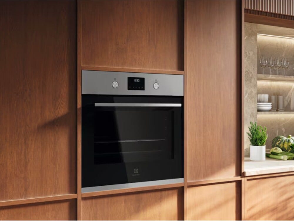 Electrolux KOMFP46X2 serie 500 Forno elettrico multifunzione cm. 60, 72 litri, pirolitico, display e manopole a scomparsa, cottura AirFry, inox anti-impronta