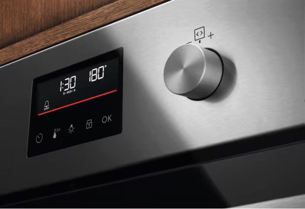Electrolux KOMFP46X2 serie 500 Forno elettrico multifunzione cm. 60, 72 litri, pirolitico, display e manopole a scomparsa, cottura AirFry, inox anti-impronta