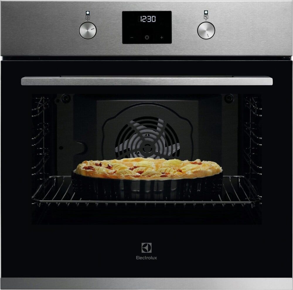 Electrolux KODGS64TX2 serie 500 Forno elettrico multifunzione cm. 60, 72 litri, pulizia idrolitica, timer a led, funzione pizza, funzione plusSteam, classe A+, inox anti-impronta