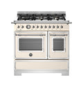 Bertazzoni HER96L2EAVT2 Heritage Cucina da accosto 90 cm, 6 fuochi a gas, doppio forno elettrico, Air Frying, avorio
