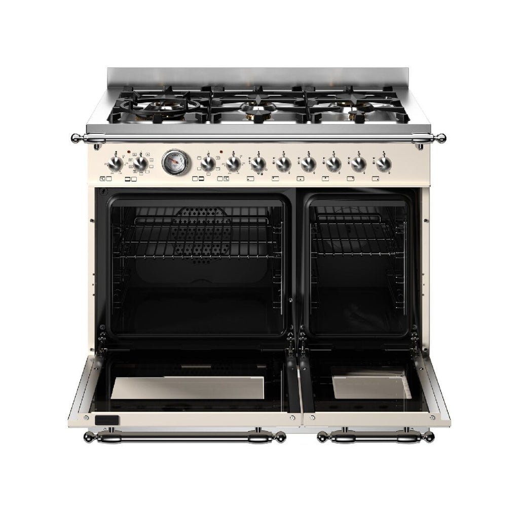 Bertazzoni HER96L2EAVT2 Heritage Cucina da accosto 90 cm, 6 fuochi a gas, doppio forno elettrico, Air Frying, avorio