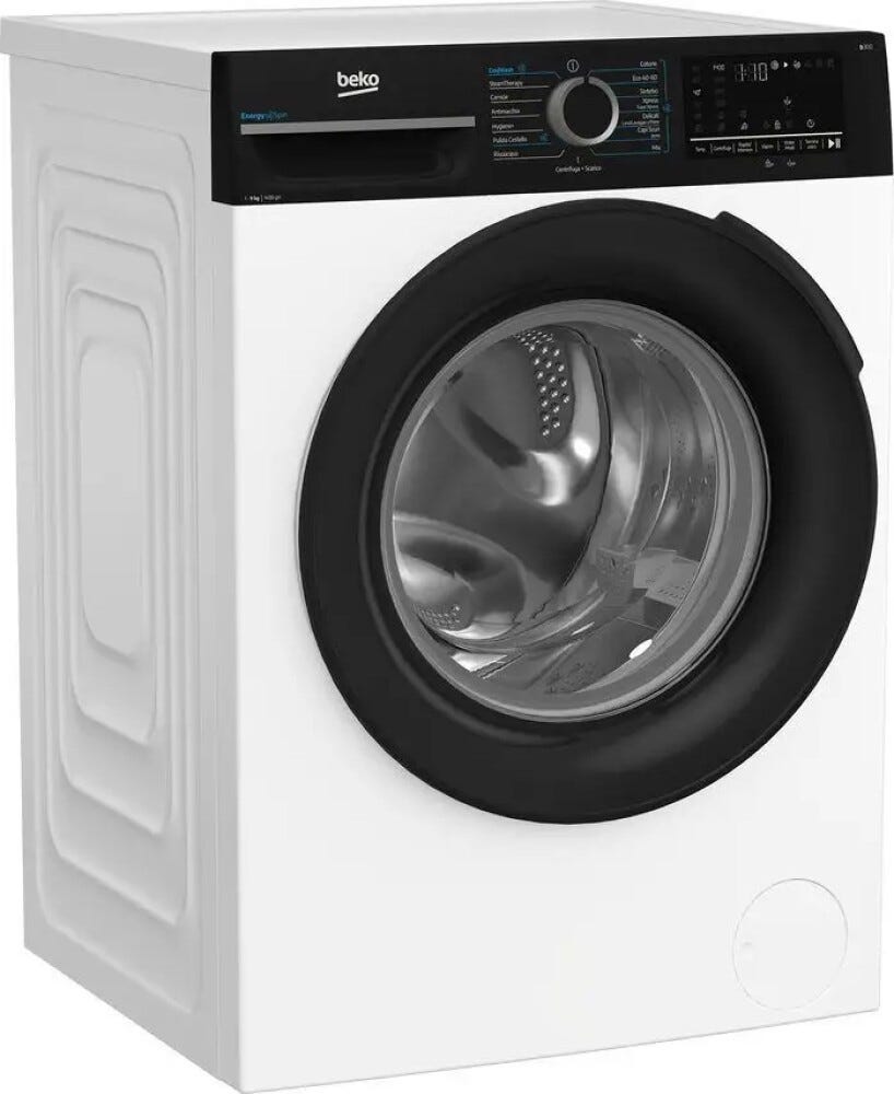 Beko G9149DB Lavatrice a libera installazione 9 kg, 1400 giri, motore ProSmart Inverter, SteamCure, classe energetica A