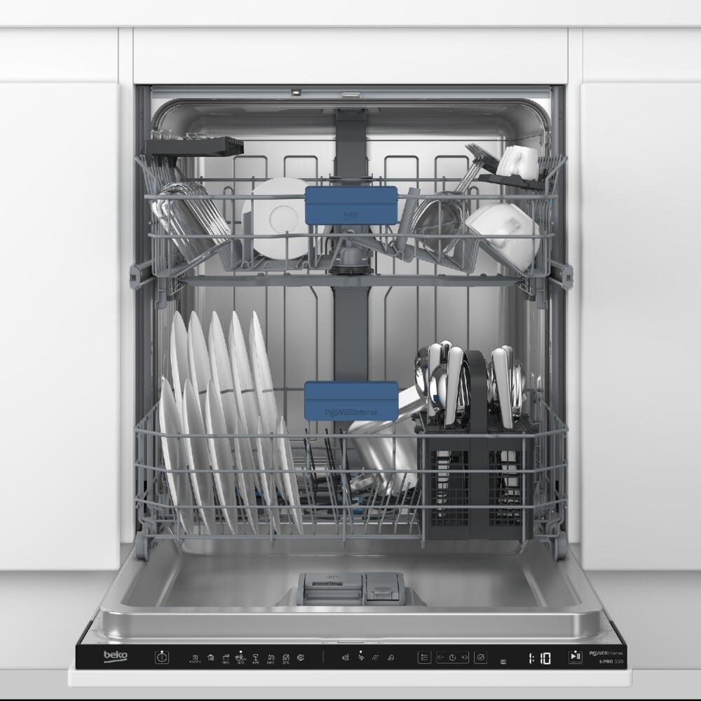 Beko 7638093977 Lavastoviglie integrata totale 15 coperti, CornerIntense™, SelfDry, motore inverter, classe energetica C