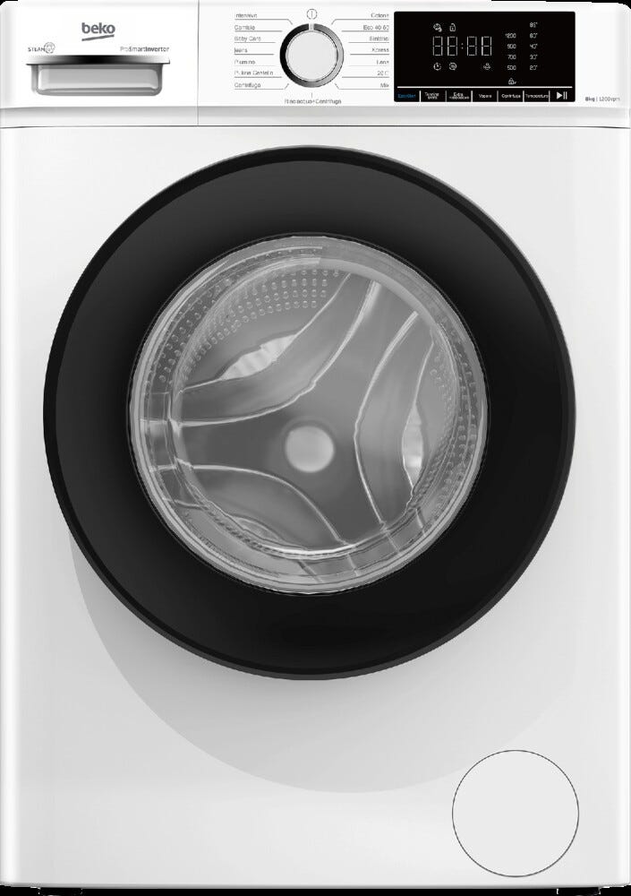 Beko BMX8126DB Lavatrice a libera installazione 8 kg, 1200 giri, motore inverter, vapore SteamCure, classe energetica A