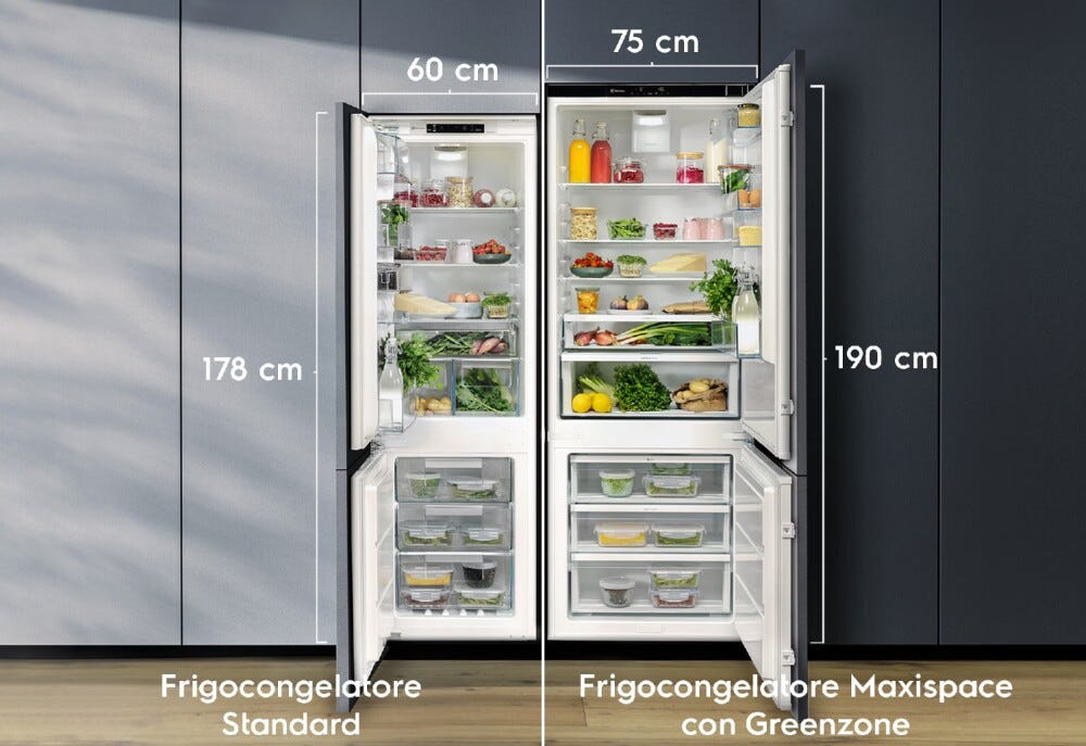 Electrolux KNG8TD75S serie 800 Frigorifero con congelatore da incasso cm. 69, altezza 189, 375 litri, Total No Frost, FastFreeze, classe D