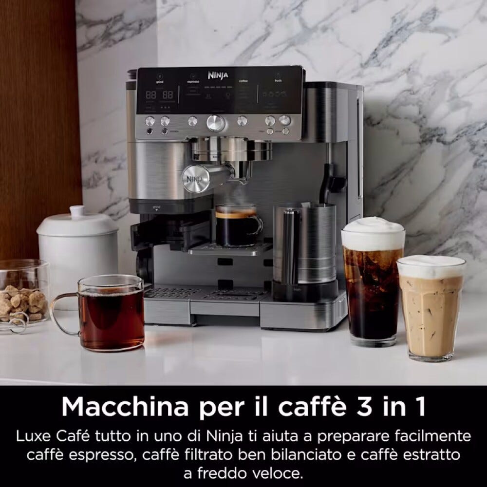 Ninja ES601EU Ninja Luxe Café Premier Macchina da caffè, Espresso, cappuccino, latte, 19 bar, Auto-iQ