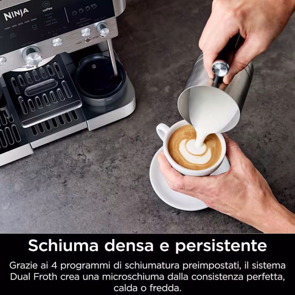 Ninja ES601EU Ninja Luxe Café Premier Macchina da caffè, Espresso, cappuccino, latte, 19 bar, Auto-iQ