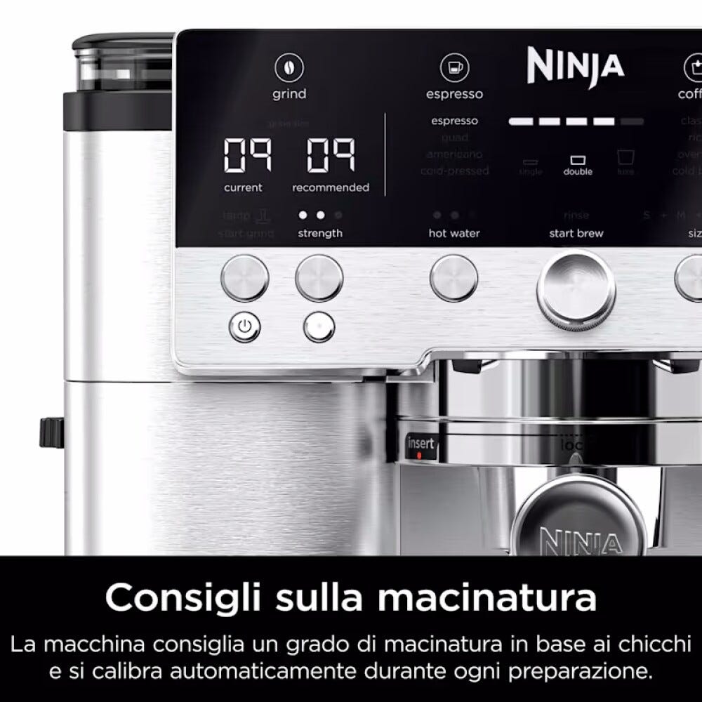 Ninja ES601EU Ninja Luxe Café Premier Macchina da caffè, Espresso, cappuccino, latte, 19 bar, Auto-iQ
