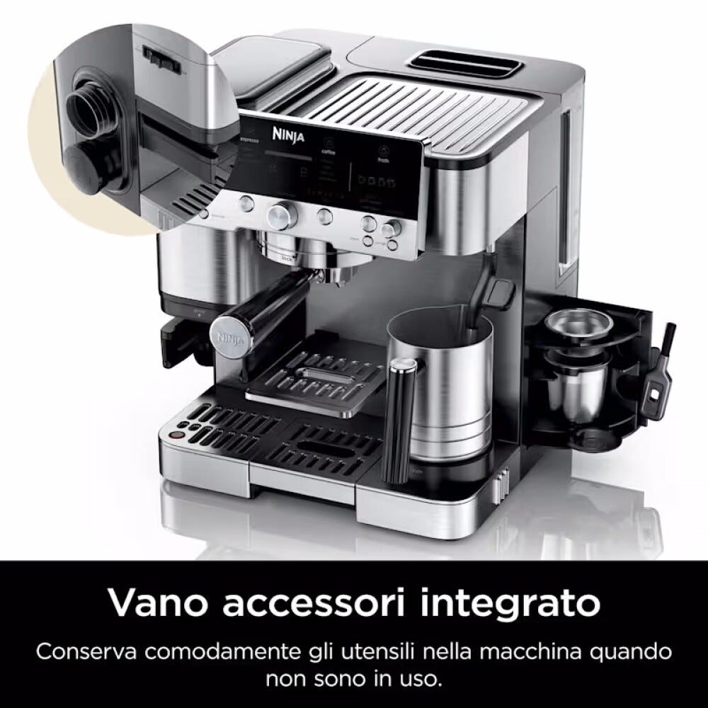 Ninja ES601EU Ninja Luxe Café Premier Macchina da caffè, Espresso, cappuccino, latte, 19 bar, Auto-iQ