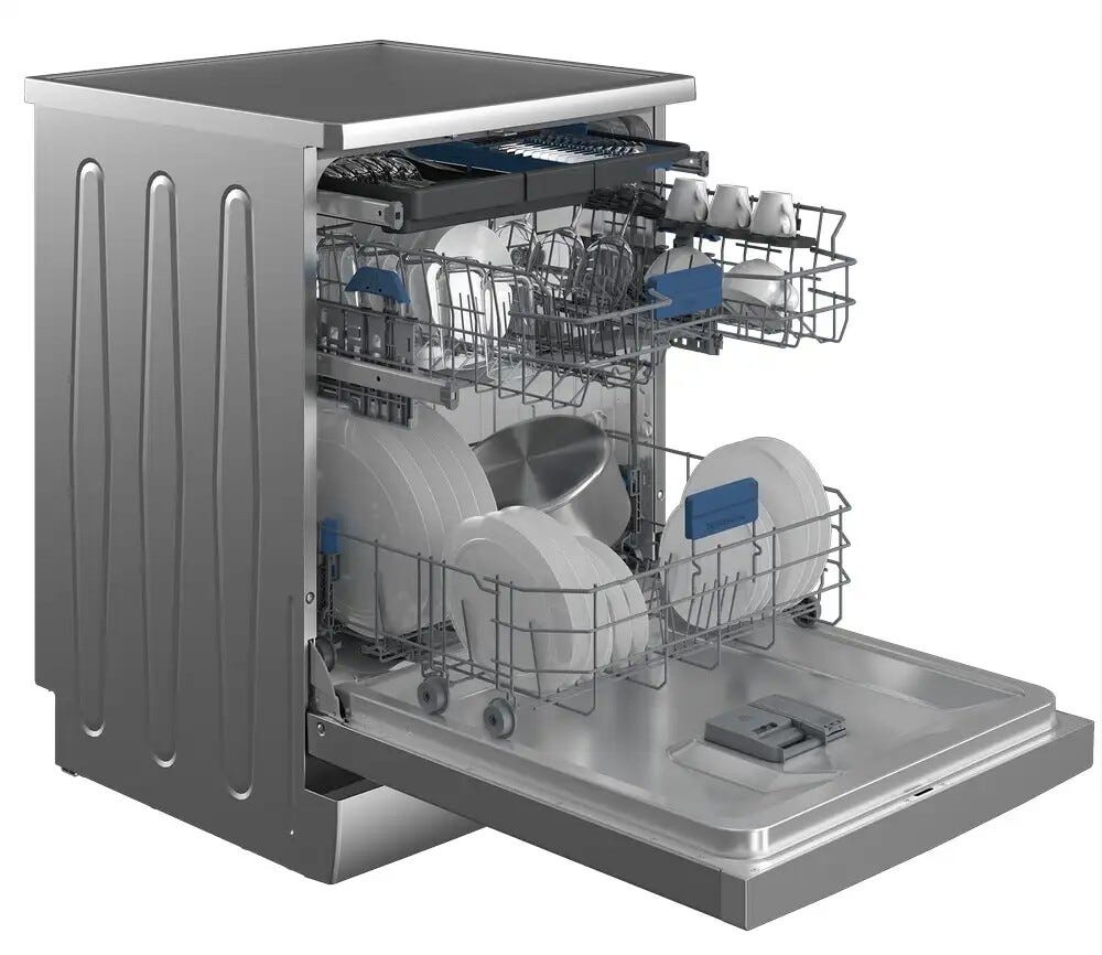 Beko BDFN26540X Lavastoviglie a libera installazione 60 cm, 15 coperti, AutoDose, 6 programmi, motore inverter, classe energetica C