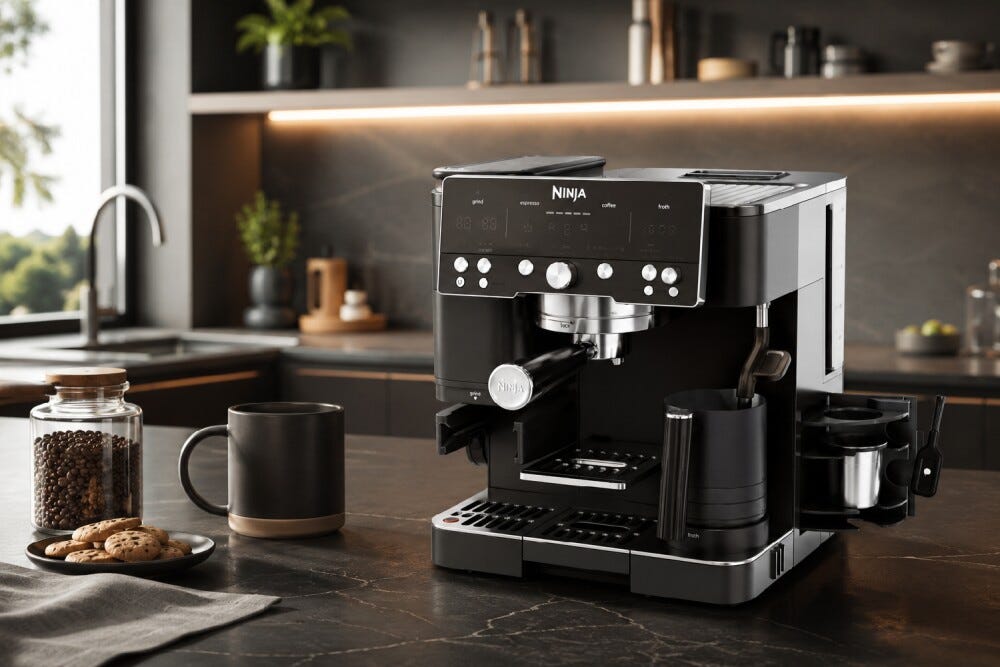 Ninja ES601EUBK Macchina da caffè 3 in 1, erogazione automatica, design premium, Nero