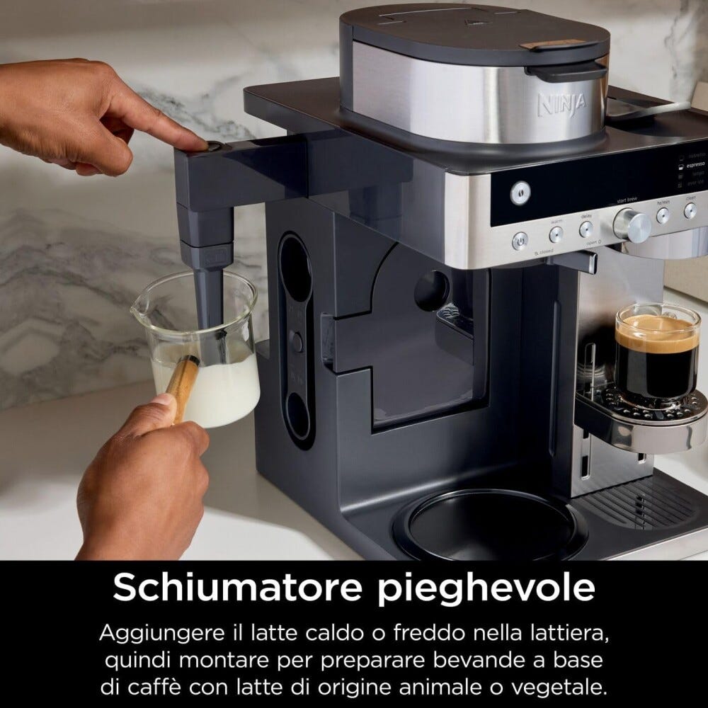Ninja CFN802EU Prestige DualBrew System Macchina da caffè, 5 stili di caffè, 6 dimensioni, Auto-iQ, caraffa termica 1,7 L