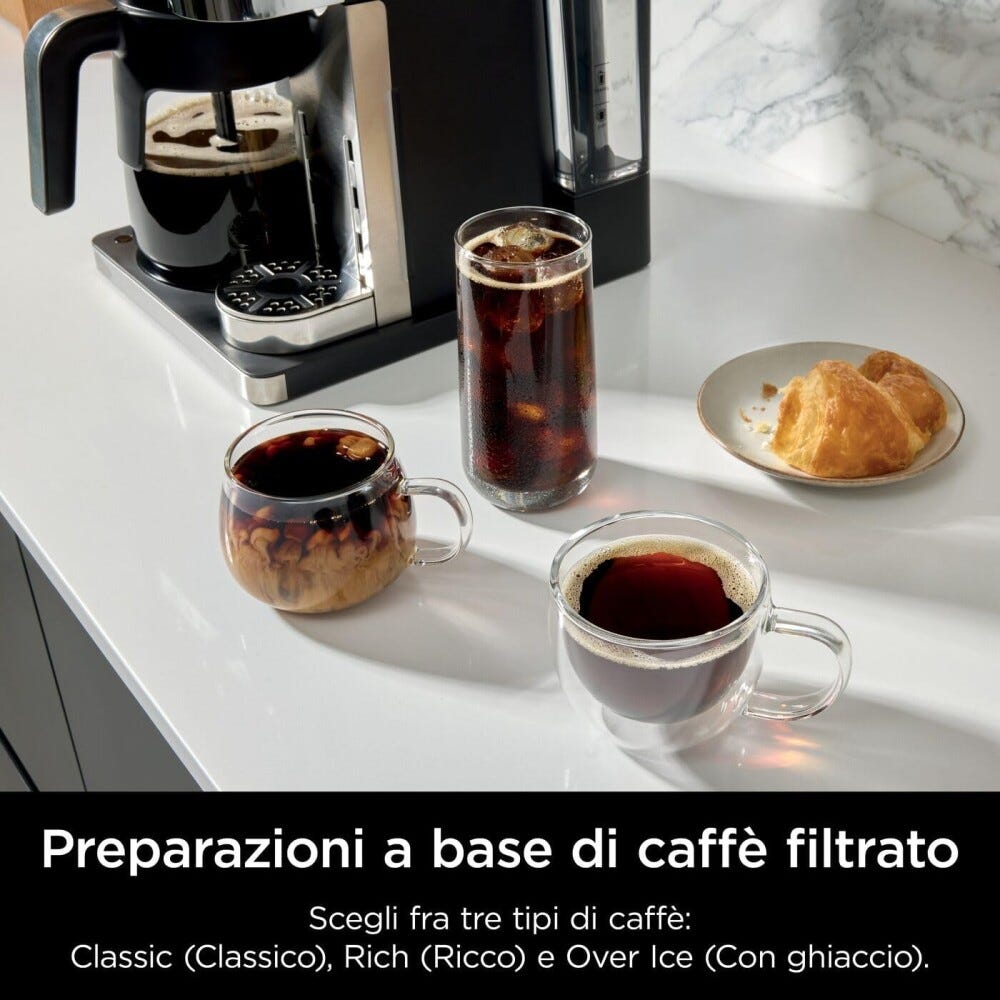 Ninja CFN802EU Prestige DualBrew System Macchina da caffè, 5 stili di caffè, 6 dimensioni, Auto-iQ, caraffa termica 1,7 L