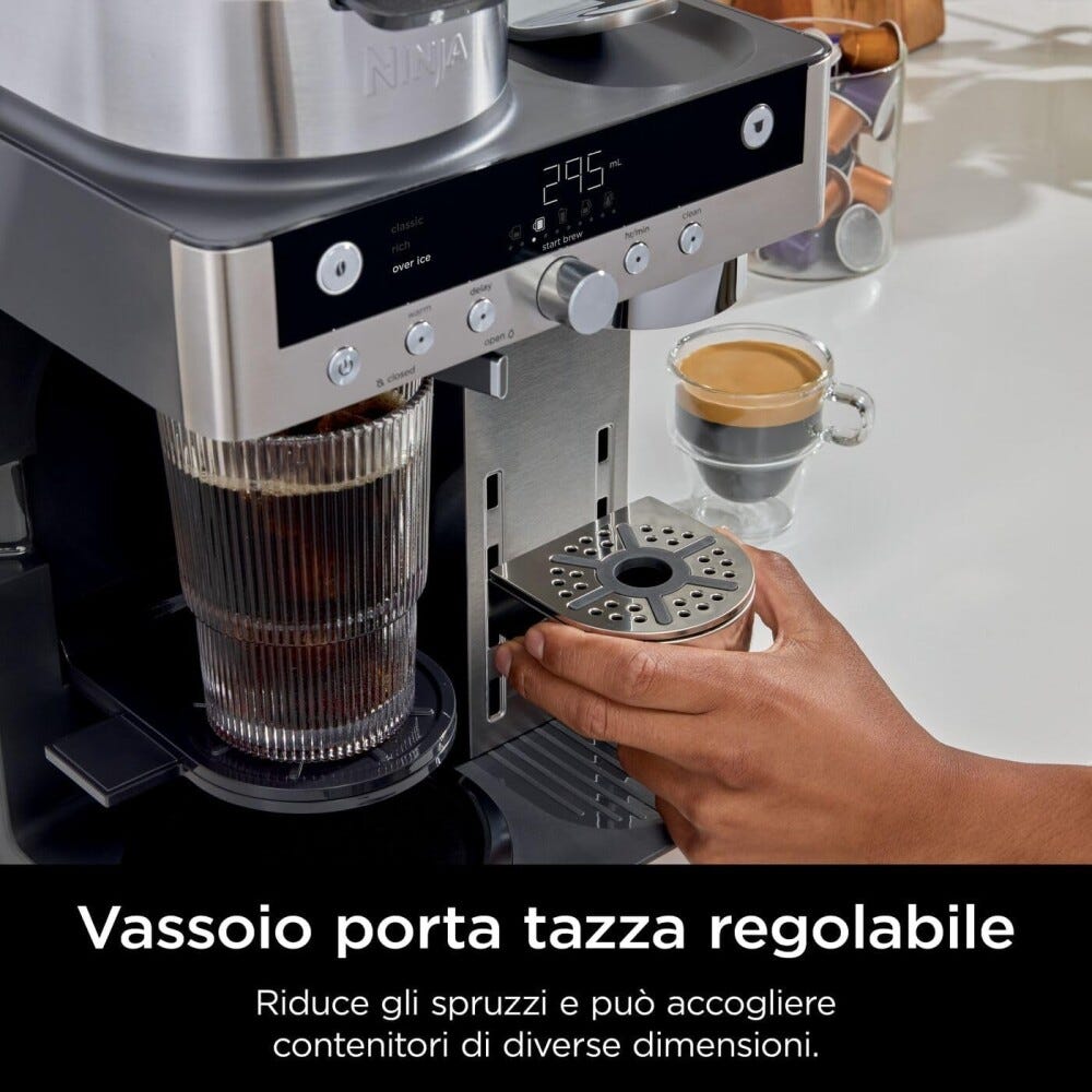 Ninja CFN802EU Prestige DualBrew System Macchina da caffè, 5 stili di caffè, 6 dimensioni, Auto-iQ, caraffa termica 1,7 L