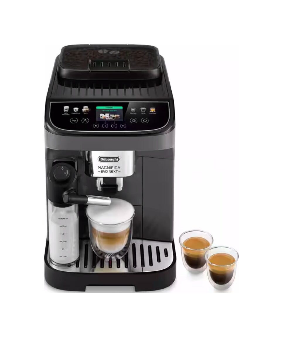 De Longhi ECAM310.60.GB Magnifica Evo Next Macchina da caffè automatica, LatteCrema System, macinacaffè integrato, display LCD