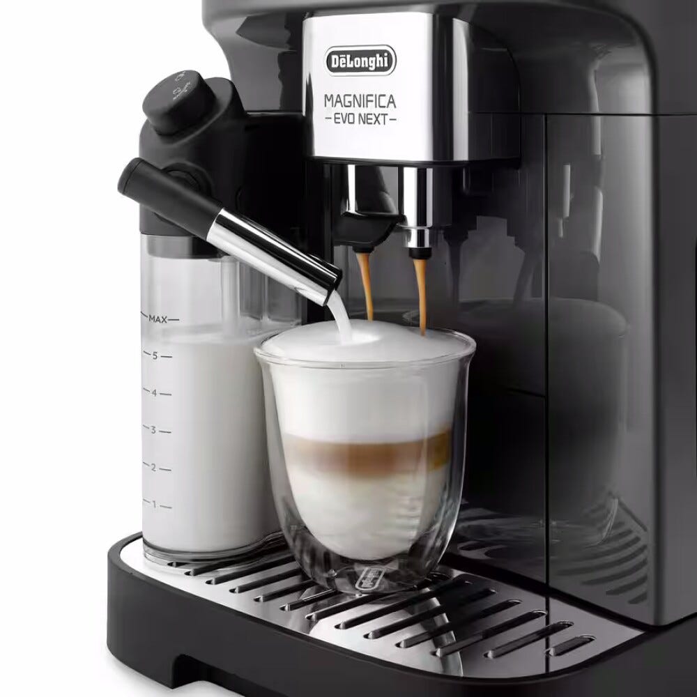 De Longhi ECAM310.60.GB Magnifica Evo Next Macchina da caffè automatica, LatteCrema System, macinacaffè integrato, display LCD