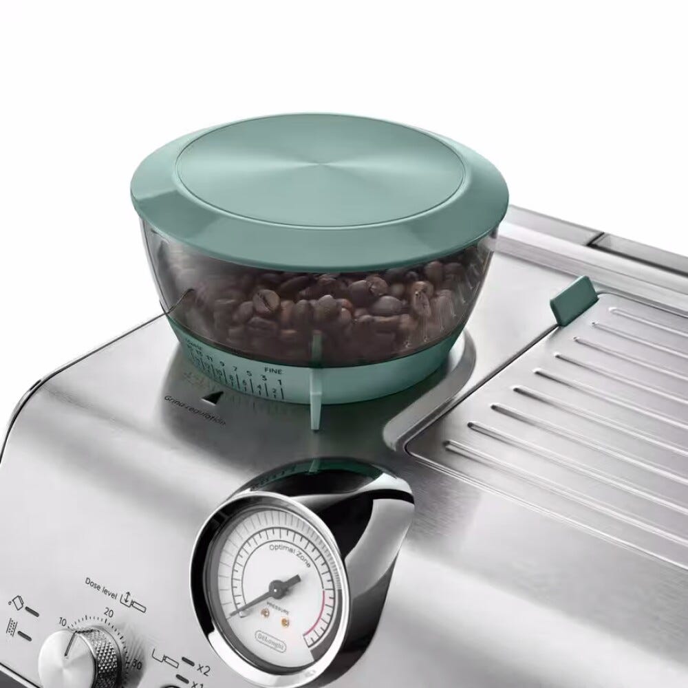 De Longhi EC9155.GR EX:2 La Specialista Arte Macchina da caffè con macinacaffè integrato, 15 bar, montalatte manuale, verde