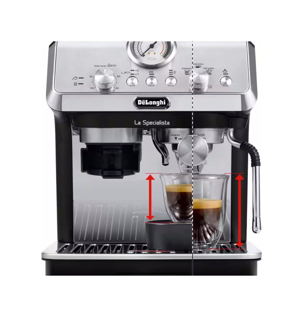 De Longhi EC9155.MB La Specialista Arte Macchina da caffè con macinacaffè integrato, 15 bar, montalatte manuale, design Metal Black